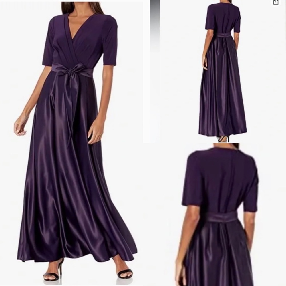 Alex. Evenings gown Dress with
Jersey Bodice with
Satin Skirt size 12P 12 petite